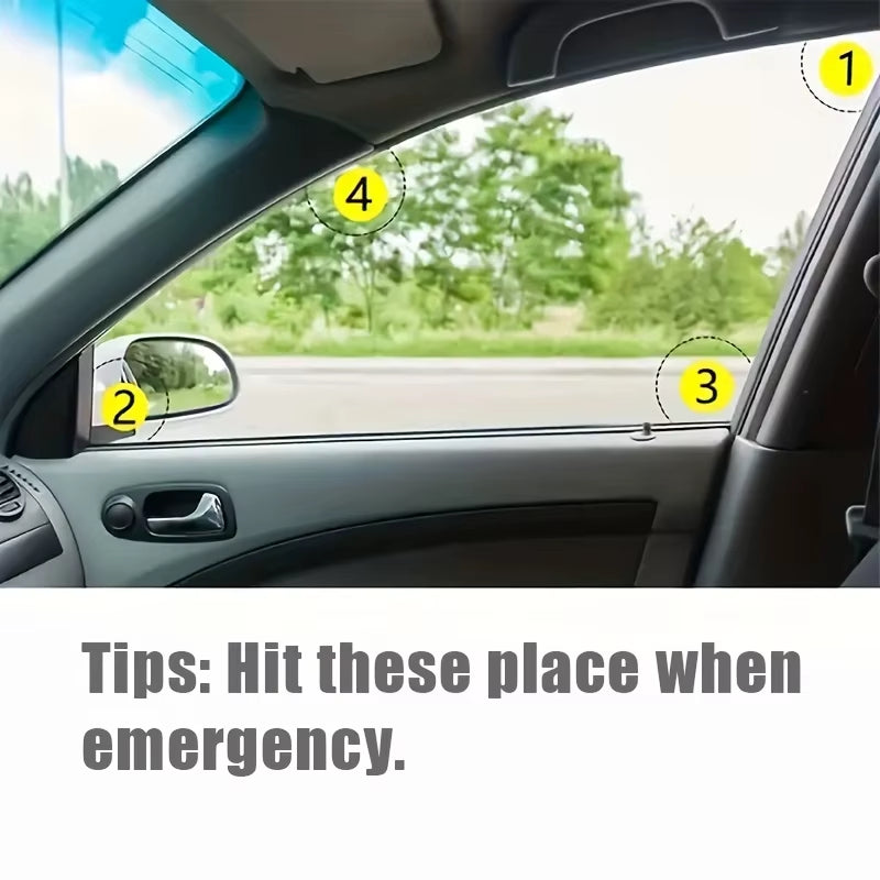 1Pcs Steel Car Emergency Hammer with Belt Cutter for Safety and Security, Emergency Use