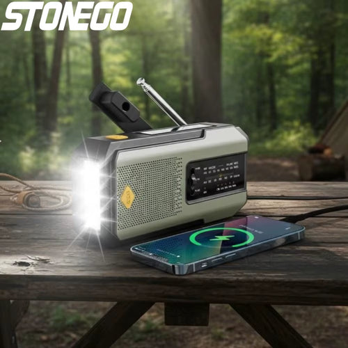 Emergency Radio Solar Power Hand Crank Radio Global Receiver High Quality LED Torch Reading Light SOS Alarm 2000Mah